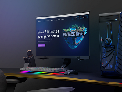 Donator [ Website ] adaptive dark theme design donate gamer gaming minecraft mobile neon platform ui ui design ux webdesign