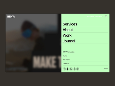 The New Mint Menu for Reny design menu ux website