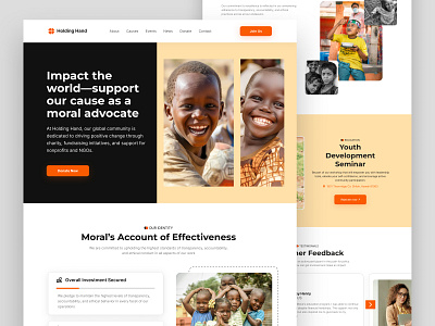 Charity Website UI Design charity charity wesbite 2024 donation minimal design new modern design uidesign uiux2024