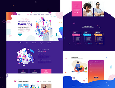 Digital Marketing Landing Page Design 🔥 advertising agency website digital marketing digital marketing website homepage landingpage promo landing promotion services social media startup trending landingpage trending website ui design ui ux web design website