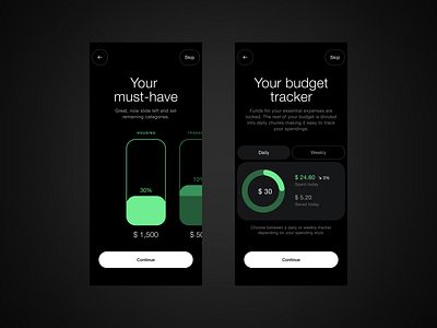 HiAsia — Budget Tracker app black budget cards dark design expanses fintech infographics mobile money payment product design savings spendings tiles tracker ui ux wallet