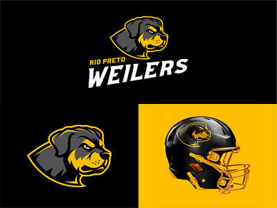 Rio Preto Weilers - Redesign brand branding design dog dogs dribbble football illustration logo nfl rottweiler sport sport logo weilers