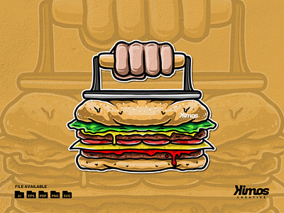 Smash Burger Vector Illustration branding burger cartoon character design fast food food graphic design illustration junk food logo mascot menu restaurant smash burger street food ui ux vector