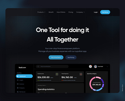 SaaS Website Landing Page color theory concept dark figma landing page saas ui webpage website