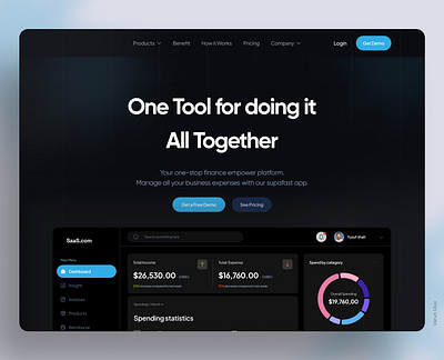 SaaS Website Landing Page color theory concept dark figma landing page saas ui webpage website