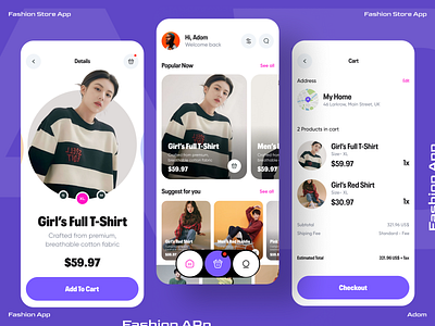 E-Commerce App adom app app design app ui brand store clothing brand e commerce app ecommerce app fashion store app store store app ui ux