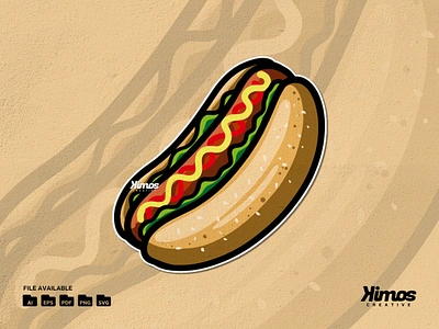 Hotdog Vector Illustration branding cartoon character design fast food food graphic design hotdog icon illustration junk food logo mascot menu restaurant street food ui ux vector