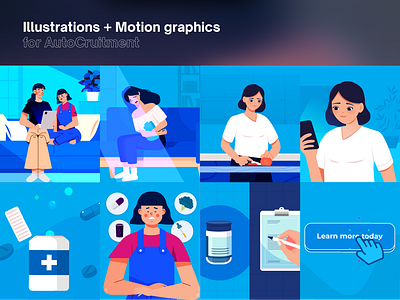 Medical illustrations for motion graphic video 2d animation after effects animation blue design explainer video graphic design illustration motion graphics