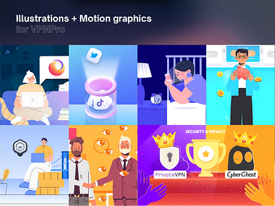 Cyber security illustrations for motion graphic video 2d animation after effects animation colorful design explainer video graphic design illustration illustrator motion design motion graphics