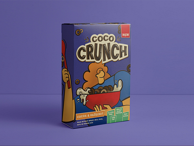 COCO CRUNCH CEREAL branding creative design digital illustration graphic design illustration logo logo design package design typography vector vectorart