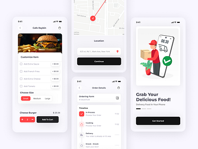 Food Delivery App food app food delivery app hyperrealism modern classic design trends2024 ui design uiux2024