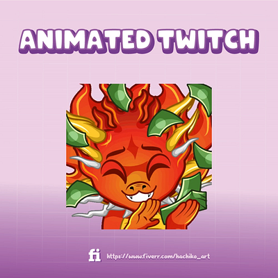 Dragon dropping money animated emotes by @hachiko__art anime