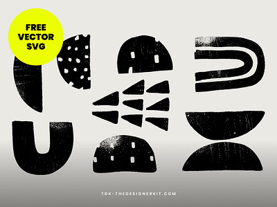 Hand-Drawn Abstract Grunge Shapes (Free SVG) freebies