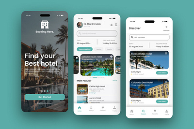 BookHere - Hotel Book Mobile App app application book branding design display flight hotel interface internet journey location mobile person service technology template ticket trip ui