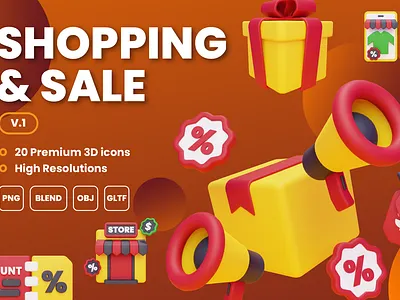 3D Icon Shopping & Sale Vol. 1 3d 3d icon 3d illustration blender business design ecommerce icon illustration marketing marketplace online shop render shopping ui
