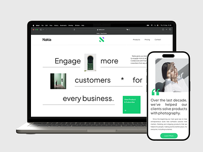 Nakia - Responsive Landing Page for Multi Purpose application branding design graphic design illustration interface landing page logo ui web