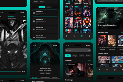 NekoReads - Manga Mobile App app application branding cartoon characters concepts creativity design display game illustration interface japan mascot platform showing simplicity technology teenager ui