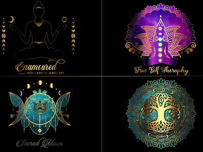 I will design sacred logo and mystical logo from harry designer app beauty logo branding design graphic design illustration jewellery logo logo maker sacred geometry typography ui ux vector