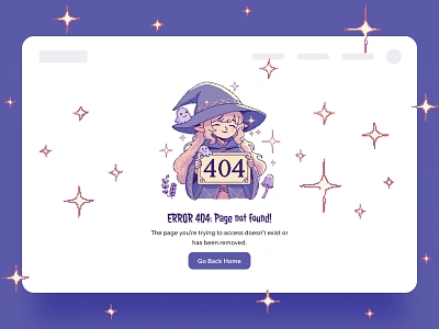 Pixel Art 404 Illustrations Series - Witch 404 404 error 404 illustration 404 image 404 not found 404 page 404 page not found blank page empty state error error page illustration pixel pixel art pixelart sparkle ui ui design ui illustration witch