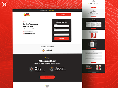 AC Repair Landing Page ac repair ac repair services design dribbble shot graphic design landing page design landingpage lead generation logo services ui ux