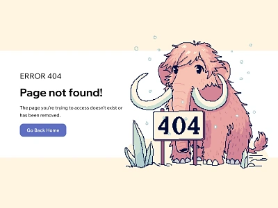 Pixel Art 404 Illustrations Series - Mammoth 404 404 error 404 illustration 404 not found 404 page 404 page not found design empty state error error page error state ice age illustration mammoth pixel pixel art pixelart ui ui design