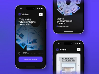 Mobile Design Crypto 3D NFT ✦ Visible 3d adaptation app application design mobile product service startup ui ux