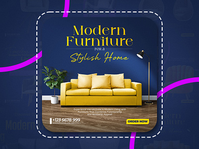 Modern Social Media Furniture Ads Poster Designs! industrial furniture design