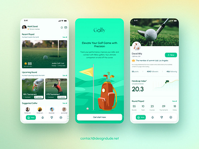 Golf mApp app branding clean color concept design golfapp graphic design illustration logo mobile app trending design ui ux