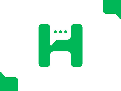 'H' Chat - Logo Mark communication logo connect h chat h hello logo h letter logo h meassge logo minimalist logo tech logo