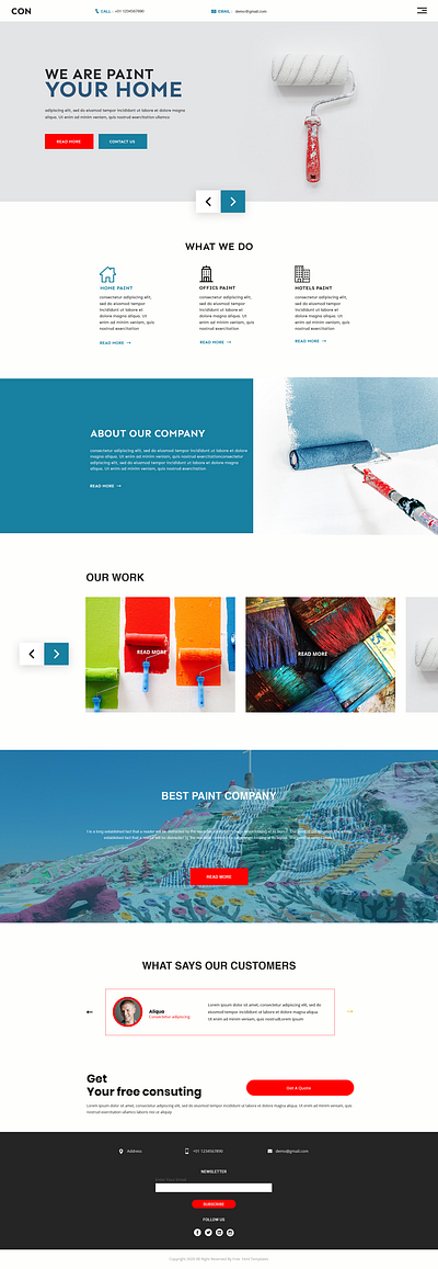 Paint Company Website graphic design ui