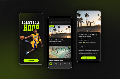 Hoop Court Finder Mobile App Design basketball app mobile app mobile app design ui ui design uiux design ux