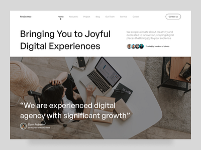 Finecrafted - Agency Landing Page agency clean design landing page uidesign web design website design