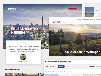 Hessen Tourismus Website design flat interface online ui ux website