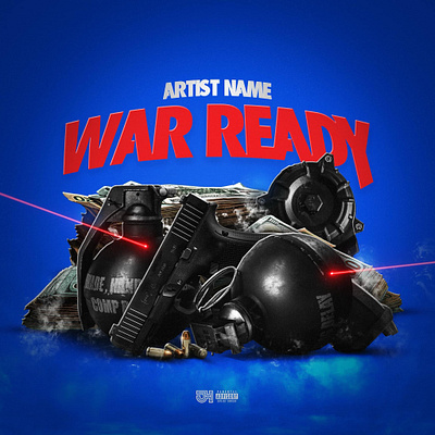 War Ready | Premade Mixtape Cover album cover cd cover graphic design hip hop money photo editing premade cover rap rap design weapons