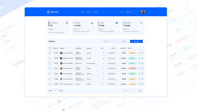 DataTable for E-commerce datatable table ui ux web design