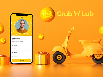 Grub 'n' Lub - Food Delivery Service app design branding design ui ux ux design