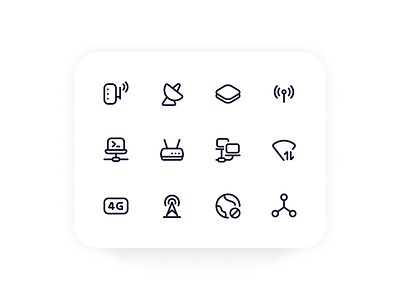 NeatIcons - Connectivity, Signal - Outline Style 4g broadcast cennectivit data icon icon design icon pack iconography icons lan modem neaticons outline router satelite signal wan wifi