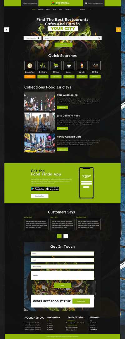 Restaurant & Food Website graphic design restaurant food website ui