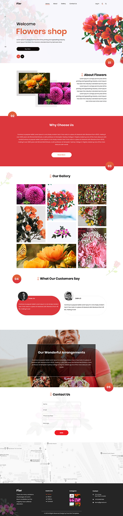 Restaurant & Food Website flower shop website graphic design ui