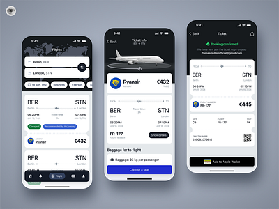 Flight Tickets Booking Mobile App | IOS | Stonemason adventure airplane tickets airport and boarding pass book ticket booking ticket clean flight flight search ios layout light minimalist mobile ui modern passengers seats ticket application ui design