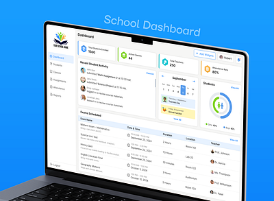 School Dashboard app design branding clean design design graphic design illustration logo ui ux web design