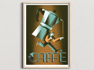 CAFFÈ - Poster Illustration - Italyca caffe coffee daniele simonelli dsgn illustration moka poster texture vector