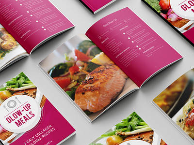 Glow-Up Meals book layout book mockups book typesetting book typography cooking book cover design creative layouts custom covers design design inspiration editorial design magazine cover magazine layout page design recipe book ui