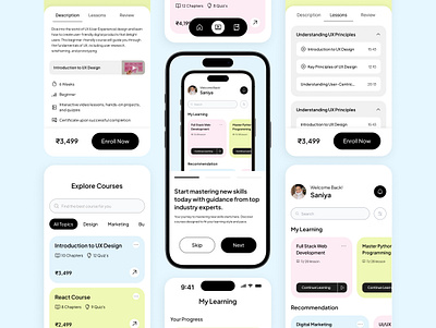 E-Learning App appdesign courses edutech elearning mobileapp mobileui ui ux