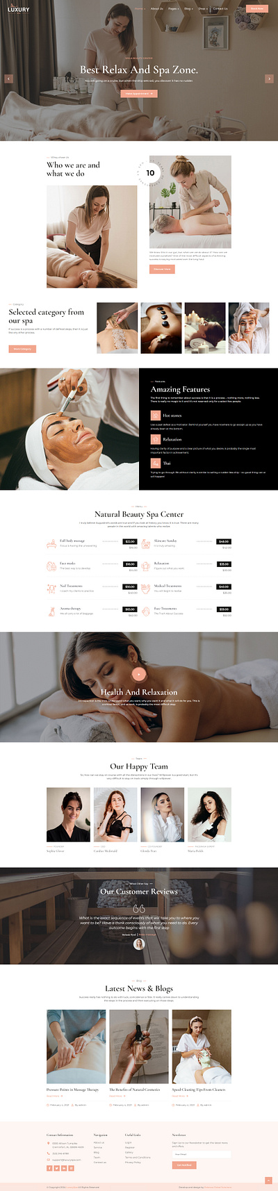 LuxurySpa - Spa & Beauty HTML Template beauty beauty salon beauty shop beauty spa cosmetics health luxury massage physiotherapy skin treatment skincare spa spa booking spa center wellness