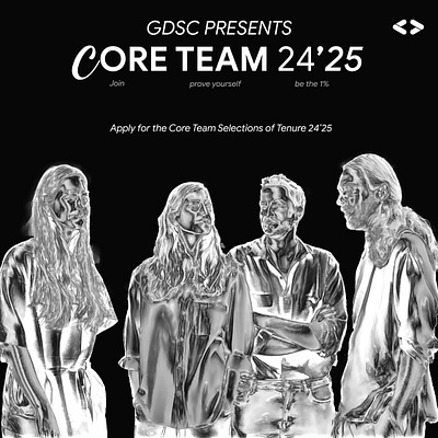 Core Team Poster black and white editing effets graphic design poster recritement style team