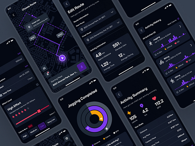 turing UI Kit: AI Smart Healthcare App | Activity Tracker Run UI activity app activity monitor app activity monitor ui activity tracker app ai fitness app ai health companion ai healthcare app clean dark mode figma ui kit fitness ui kit healthcare ui kit map ui minimal purple simple virtual care app virtual care ui virtual health virtual health app