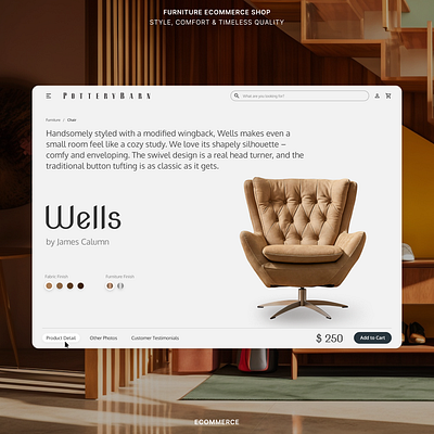 Furniture eEc clean design inspiration detail page e commerce design figma furniture graphic design interaction design interface design landing page minimalist modern shop uiux design user interface web design