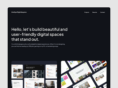Personal Portfolio Website clean design figma minimal portfolio ui uiuxdesign ux webdesign webflow