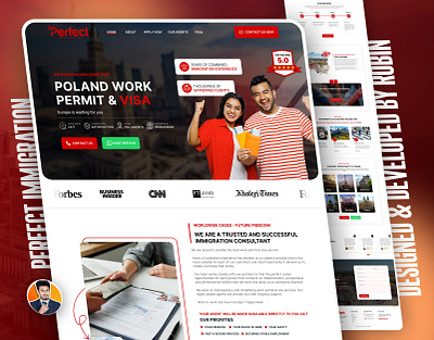 I designed & Developed Perfect Immigration Website css design elementor figma html javascript php ui uiux design web design web development web ui website development wordpress